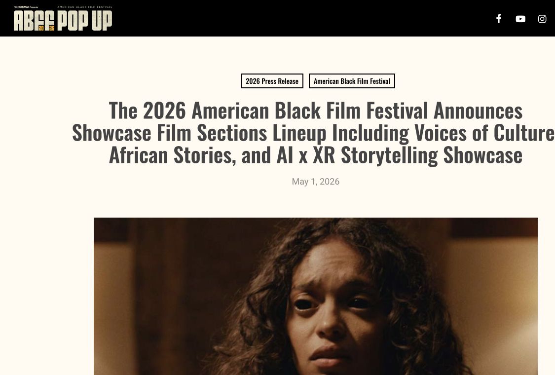 Screenshot of ABFF's 2026 showcase lineup article